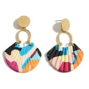 1 Pair Multi Color Polymer Clay Drop Earrings